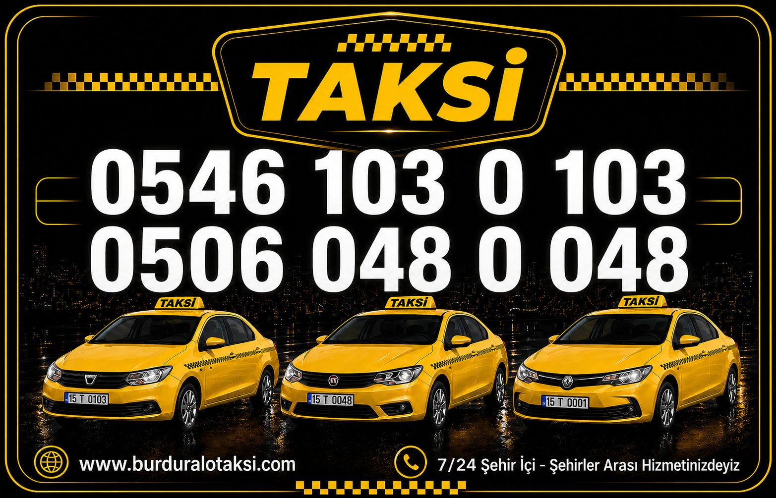 Burdur Merkez Taksi Şehir içi Taksi